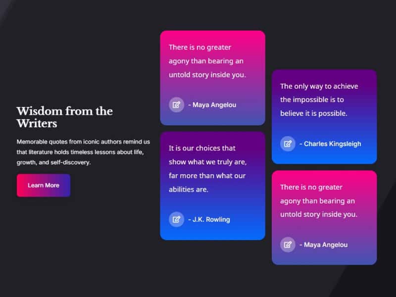 Block Quote Box with the Gradient Backgrounds